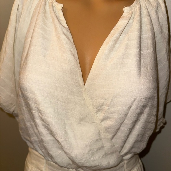 NWT Lulus Cream Color Short Sleeve Prairie Style Dress, Size XL - Picture 2 of 11